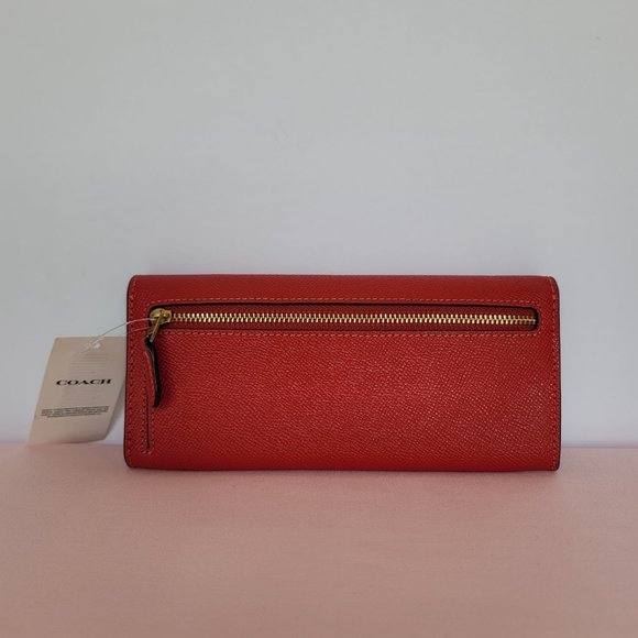 COACH Wyn Crossgrain Leather Wallet –Sport Red 🎈$121.⭐ - Picture 7 of 16